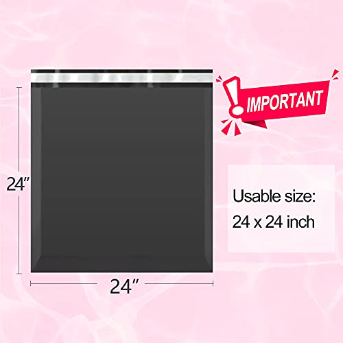 Famagic Black Large Poly Mailers 24x24 for Coats, Shipping Clothes, 50pcs - color: Black, size: 24x24