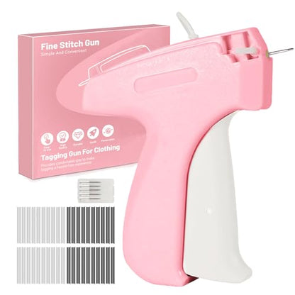 Stitch Gun for Clothes, Mini Stitchy Sewing Gun, Handheld Tagging Gun for Quick Clothing Fixer- Includes 6 Needle, 2000 Black Fasteners & 2000 White Fasteners