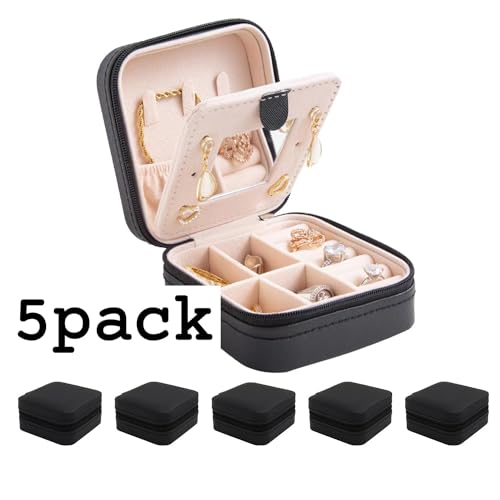 KElofoN Jewelry Case & Box Organizer - Small, Mirrored, for Girls & Women (Black-5) - color: Black-5