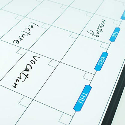 JILoffice Large Dry Erase Calendar Whiteboard - Magnetic White Board Calendar Monthly 60 X 40 Inch, Black Aluminum Frame Wall Mounted Board for Office Home and School - color: Black, size: 60"W x 40"H