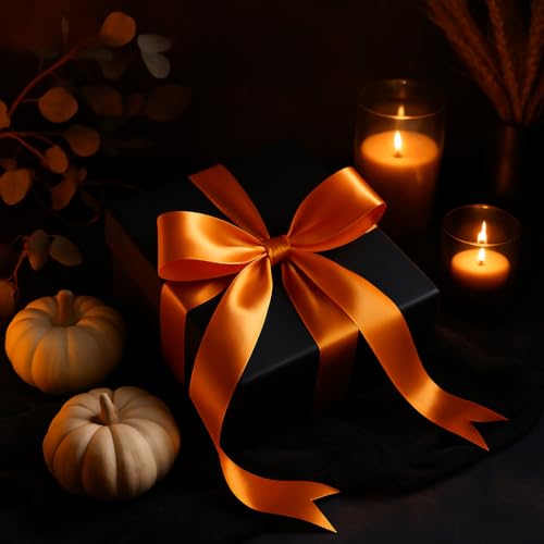 Orange Satin Ribbon 1-1/2 Inch x 36 Yards for Halloween Bows & Gift Wrap - color: Orange