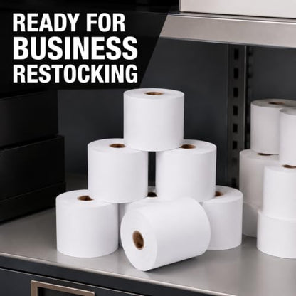Thermal Paper Rolls, 2 1/4" x 50', 50 Rolls/Case, White Receipt Paper for POS & Credit Card Terminals - size: 2 1/4" x 50'