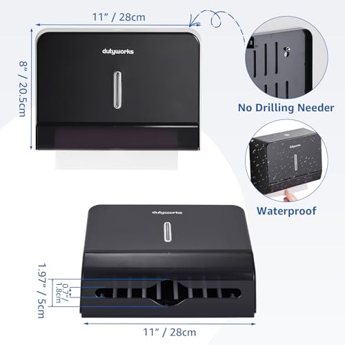 Paper Towel Dispenser Wall Mount, 200-Sheet, Black - color: 5853-white