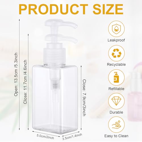 Domensi 24 Pcs 3.4 oz Pump Bottle Mini Travel Bottles, Clear - color: Clear