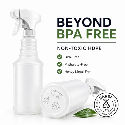 Bar5F 24 oz Empty Bleach-Resistant Trigger Spray Bottles, 3-Pack
