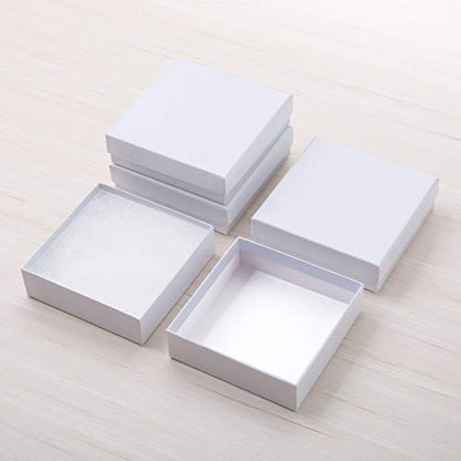 GEFTOL Jewelry Gift Boxes 96 Pack 3.5x3.5x1 Inch Cardboard Jewelry Boxes,Small Gift Boxes for Jewelry Earrings Necklaces Handmade Bangles Bracelets(White) - color: White, size: 3.5x3.5x1 Inch (Pack of 96)
