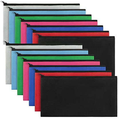Teling 14 Pack Bank Money Bags with Zipper for Cash, Bright Color - color: Bright Color
