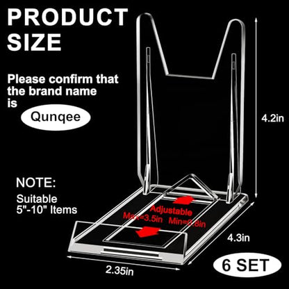 6 Packs Adjustable Purse Display Stand Clear Acrylic