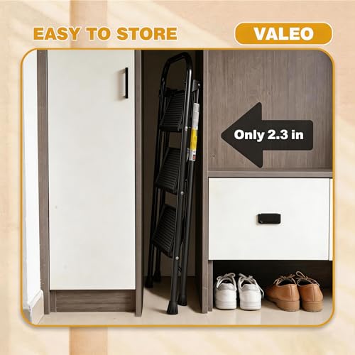 Valeo 3 Step Ladder, Folding Step Stool with Wide Anti-Slip Pedal - style: 3 Step