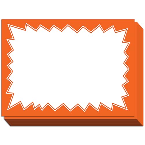 Sale Signs for Retail Stores 50pcs, 5.5" x 7.5" - color: Orange, size: 5.5" x 7.5"