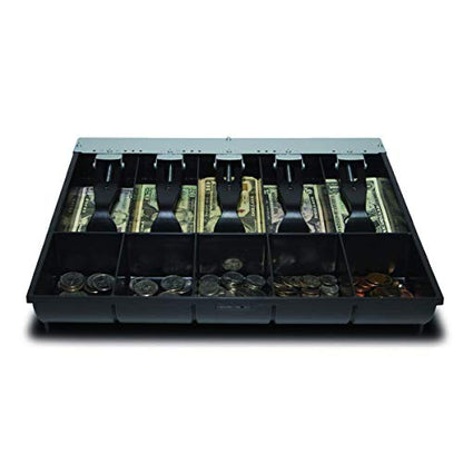 APG Vasario Series Cash Drawer Replacement Tray | Plastic Molded Till for Cash Register| 5 Bill/ 5 Coin Compartments | 14.2" x 2.35" x 12.05" | VPK-15B-2A-BX - style: VPK-15B-2A-BX