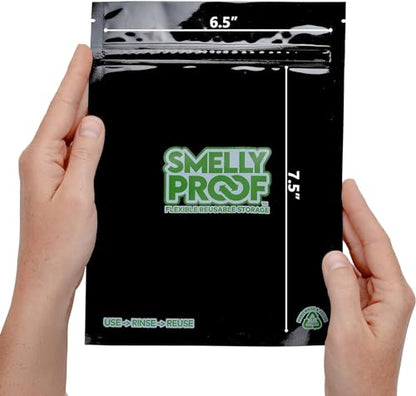 Smelly Proof Reusable Food Storage Bags, Black 4-Mil Thick, Heavy Duty Reusable Snack Bags, Reusable Freezer Bags, BPA-Free, No PEVA, Non-Silicone, 6.5” x 7.5”, 50-Pack - size: 50 x Reusable Bags
