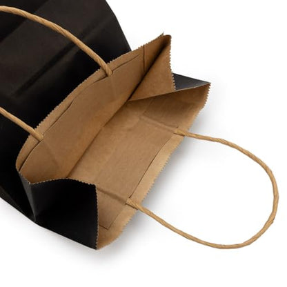 ClearBags Paper Merchandise Handle Bags (Black, 7 1/16" x 3 9/16" x 9 1/16") - color: Black, size: 7 1/16" x 3 9/16" x 9 1/16"