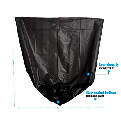 Consolidated Plastics Premium Commercial Trash Can Liners, Leak-Free Bulk Garbage Bags for Offices Made in USA (Gray 56 Gal. 43x48 1.9 Mil X-Heavy – 100 Case) - color: Gray 56 Gal. 43x48 1.9 Mil X-Heavy (100 Case)