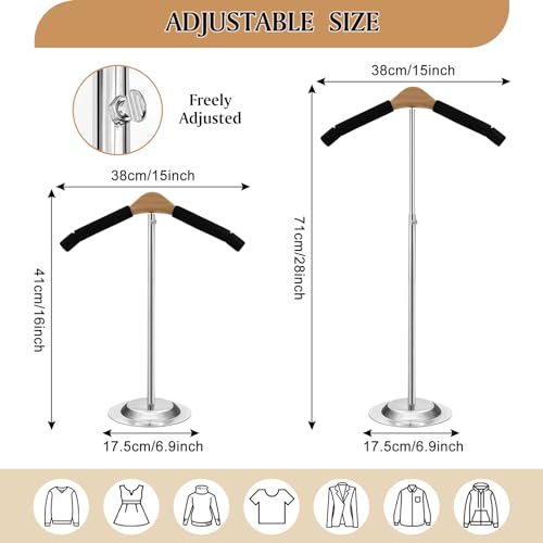 Adjustable T-Shirt Display Stand, Black Metal Clothing Rack, 16-27.9 Inch - size: Adult-1 Pack