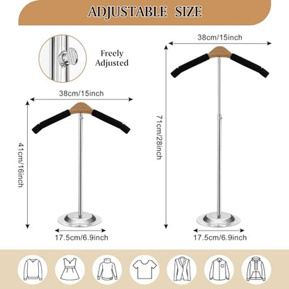 Adjustable T-Shirt Display Stand, Black Metal Clothing Rack, 16-27.9 Inch - size: Adult-1 Pack