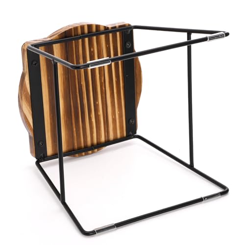 ZENFUN 4 Piece Wood Buffet Risers, Dessert Table Risers Food Display Riser, Pizza Pan Riser, Cupcake Stand & Wood Display Risers, Nesting Food Platter and Plate Holder