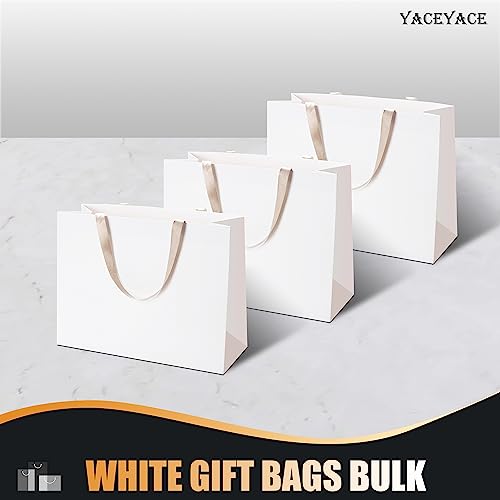 White Paper Gift Bags with Handles, 10Pcs 16"x6"x12" Extra Large - color: White, size: 16 x 6 x 12 Inch
