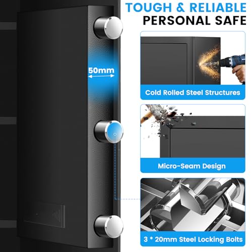 23.6" Tall Large Home Safe, 4.6 Cuft Safe Box with Fireproof Waterproof Bag - size: 4.6 Cuft