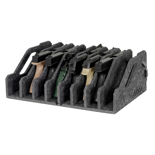 Pistol Rack for Gun Safe, Soft Felt, Handgun Rack, Revolver Firearm Holder - color: 8 Slots