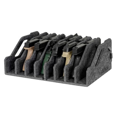 Pistol Rack for Gun Safe, Soft Felt, Handgun Rack, Revolver Firearm Holder - color: 8 Slots