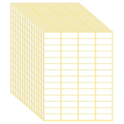 1680 Pcs Rectangle Labels 0.5" x 1.5" White Writable Name Label Stickers Blank Paper Stickers Self-Adhesive File Folder Labels for Document Bottle Cup School Office Classification - color: 1680pcs 38x13 Mm