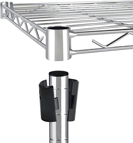 YSSOA Heavy Duty 5-Shelf Storage Shelves, 1750Lb Loading Capacity, 35.43" W x 17.72" D x 70.87" H Adjustable Shelving Unit with Wheels, Chrome, 1 Pack - size: 5-Shelf Higher, style: 1 Pack