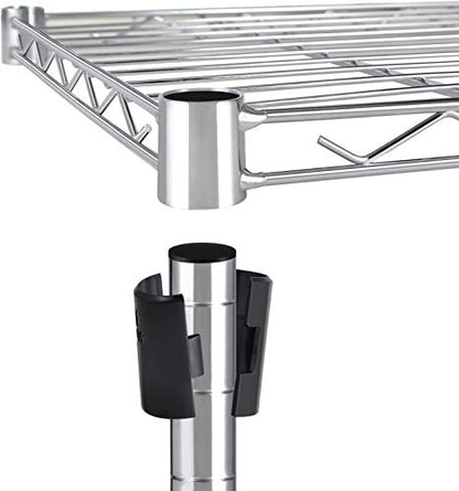 YSSOA Heavy Duty 5-Shelf Storage Shelves, 1750Lb Loading Capacity, 35.43" W x 17.72" D x 70.87" H Adjustable Shelving Unit with Wheels, Chrome, 1 Pack - size: 5-Shelf Higher, style: 1 Pack