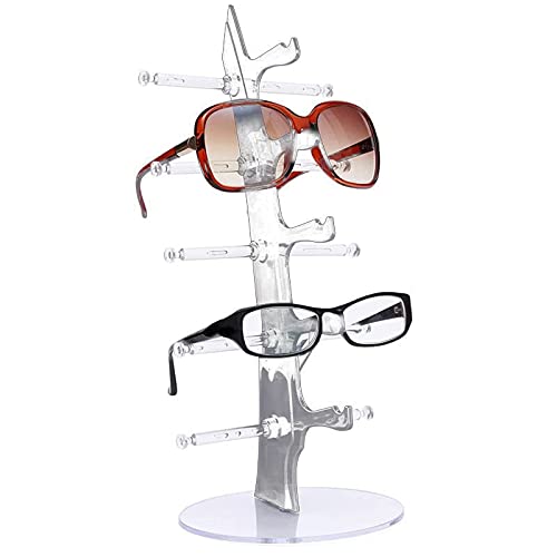 Acrylic Eyeglasses Frame Riser Display Stand Sunglasses Rack Sunglasses Rack Holder Acrylic Eyewear Display Stand Holder(5 Frames for Each Holder) - color: White
