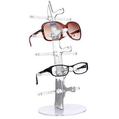 Acrylic Eyeglasses Frame Riser Display Stand Sunglasses Rack Sunglasses Rack Holder Acrylic Eyewear Display Stand Holder(5 Frames for Each Holder) - color: White