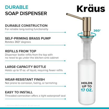 KRAUS Kitchen Soap and Lotion Dispenser in Spot-Free Antique Champagne Bronze, KSD-43SFACB - color: Spot Free Antique Champagne Bronze