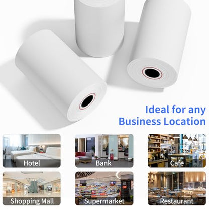 2 1/4'' x 85' Thermal Paper Rolls, BPA Free Thermal Receipt, POS Cash Register Paper Receipt Rolls, Fits All Credit Card Terminal, 350 Rolls - size: 2 1/4" x 85' | 350Rolls