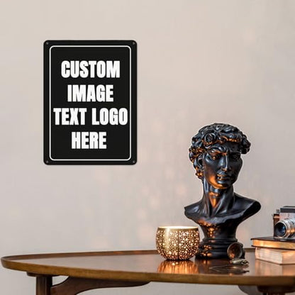 Custom Sign Personalized Metal Sign Custom Signs for Office/Wall/Garden/Indoor or Outdoor/Home Signs Design Your Logo/Text/Image-12x18Inch - size: 12"x18"