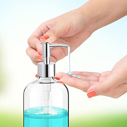 Clear Soap Dispenser with Rust Proof Pump, Waterproof Labels (2 Pack,16 Oz), Plastic Hand Soap Dish Soap Dispenser for Kitchen Bathroom - color: Clear 2 Pack