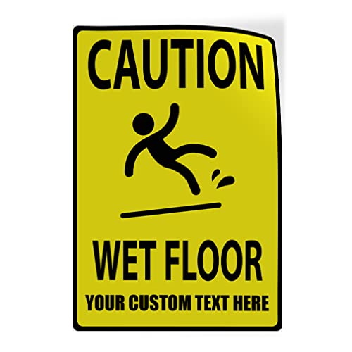 Custom Industrial Decals Vertical Vinyl Stickers Caution Wet Floor Sign Safety Industrial Safety Sign Label Personalized Text Here 18x24Inches Personalized Text Here - color: Personalized Text Here, size: 18x24inches