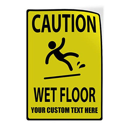 Custom Industrial Decals Vertical Vinyl Stickers Caution Wet Floor Sign Safety Industrial Safety Sign Label Personalized Text Here 18x24Inches Personalized Text Here - color: Personalized Text Here, size: 18x24inches