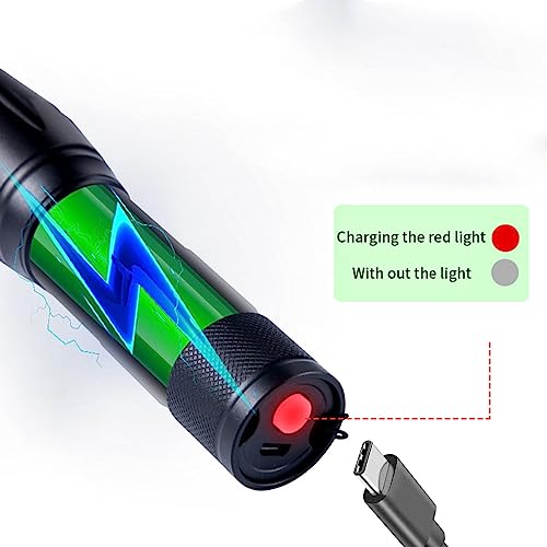 365 nm Black Light Flashlight Powerful Rechargeable,Fluorescent Agent Detection Lamp, Jade, Jewelry, Paper Money, Fungal Detector,LED UV Flashlights 1 Mode Detection Light. - color: Black