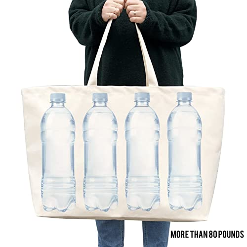 Large Canvas Tote Bag Reusable Extra Big Grocery Bags - color: Natural