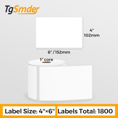 3-Proof 4"x6" Thermal Labels for ZP450/505, 4-Roll 450 PCS, 1" core - size: 4" x 6" - 4 Rolls ( 1800 labels ）