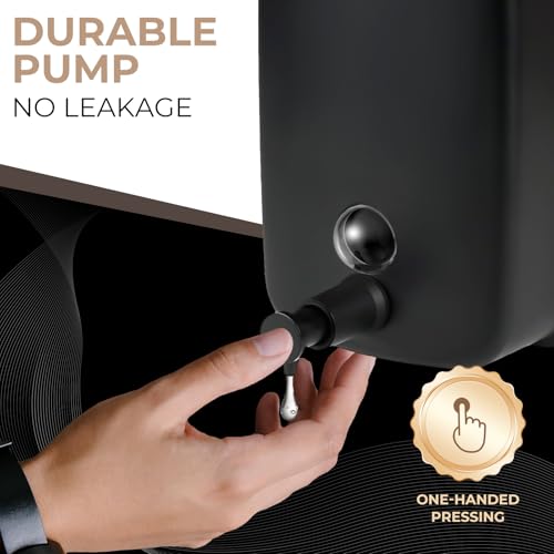 Commercial Soap Dispenser Wall Mount Stainless Steel Soap Dispensers Liquid Manual Anti-Leak Pump Hand Soap Dispenser for Bathroom Kitchen Black (28 fl.oz./800ml) - color: Black, size: 800ml