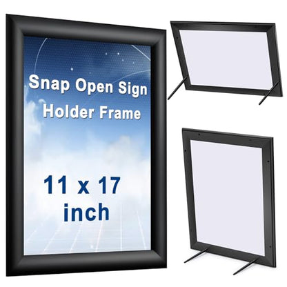 Blulu 2 Pack Aluminum Snap Frame 11 x 17 Inch, Black - color: Black, size: 11 x 17 Inch