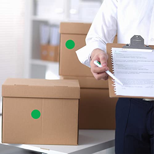 PARLAIM 1 Inch Round Permanent Adhesive Color-Code Dot Stickers,1000 per Roll dots Label Dispenser Box,Green Circle Stickers Label(Green) - color: Green, size: 1 Roll-1000 Pack