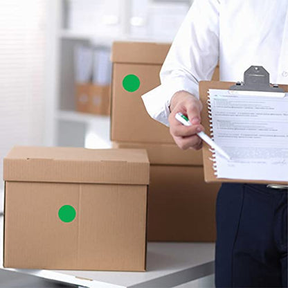 PARLAIM 1 Inch Round Permanent Adhesive Color-Code Dot Stickers,1000 per Roll dots Label Dispenser Box,Green Circle Stickers Label(Green) - color: Green, size: 1 Roll-1000 Pack