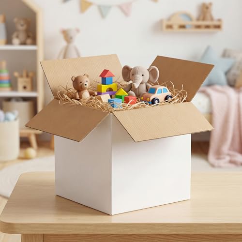 Hoikwo 15 Packs 9x9x9 Large Thin White Shipping Boxes - color: White, size: 9x9x9-15 Boxes
