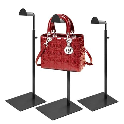 3 Pack Purse Display Stand,Black Handbag Display Stand,Adjustable - color: black