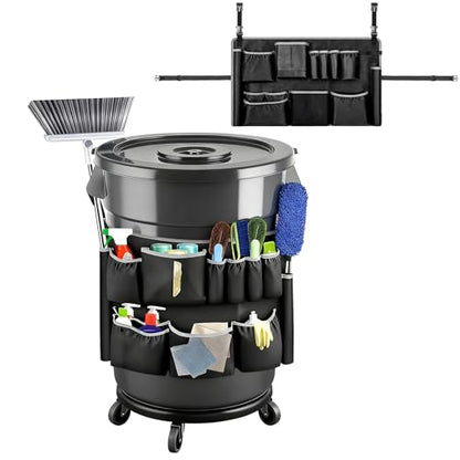 1680D Trash Can Caddy Bag, 10 Pockets Organizer