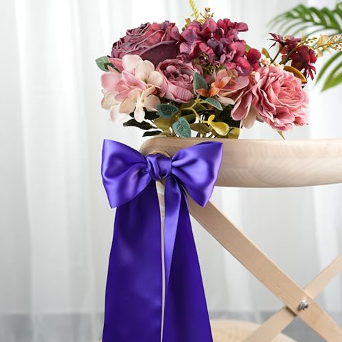 Purple Double-Faced Satin Ribbon, 3 Inch x 10 Yards - color: Regal Purple