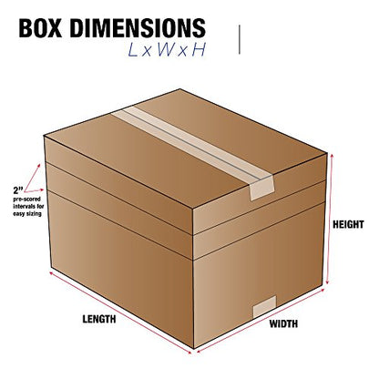 Tape Logic TLMD1186 Multi-Depth Corrugated Boxes, 11 1/4" x 8 3/4" x 6", Kraft (Pack of 25) - size: 11 1/4 x 8 3/4 x 6"