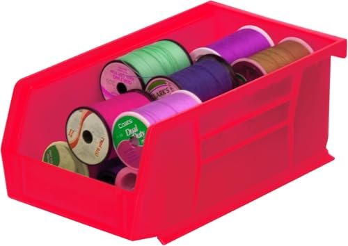 Akro-Mils 30220 AkroBins Plastic Storage Bins, 7"x4"x3", Red, 24-Pack - color: Red