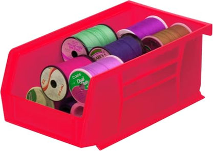 Akro-Mils 30220 AkroBins Plastic Storage Bins, 7"x4"x3", Red, 24-Pack - color: Red